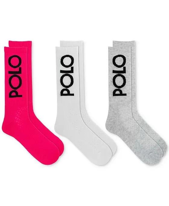 Women's 3-Pk. Big Polo Crew Socks