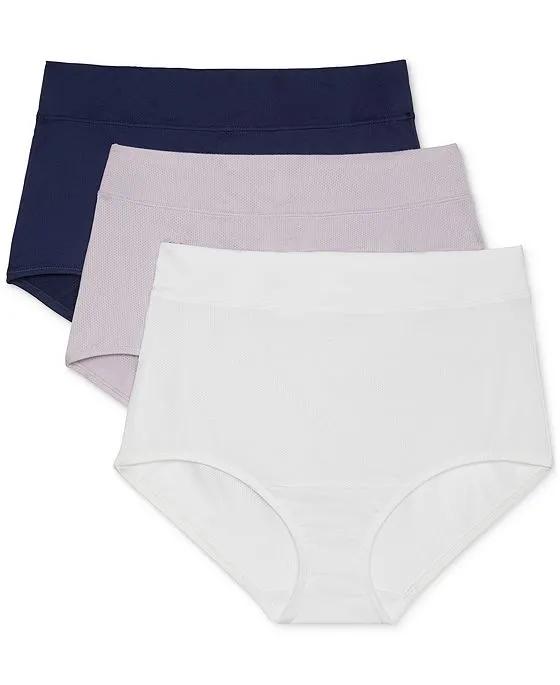 Women's 3-Pk. No Pinching No Problems Mesh Microfiber Brief Underwear RS4963WP