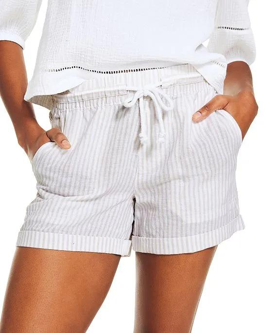 Women's 4.5" Crafted Linen Striped Shorts