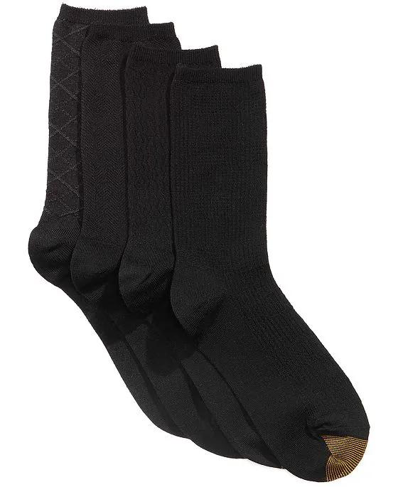 Women's 4-Pack Casual Textured Crew Socks, Created For Macys