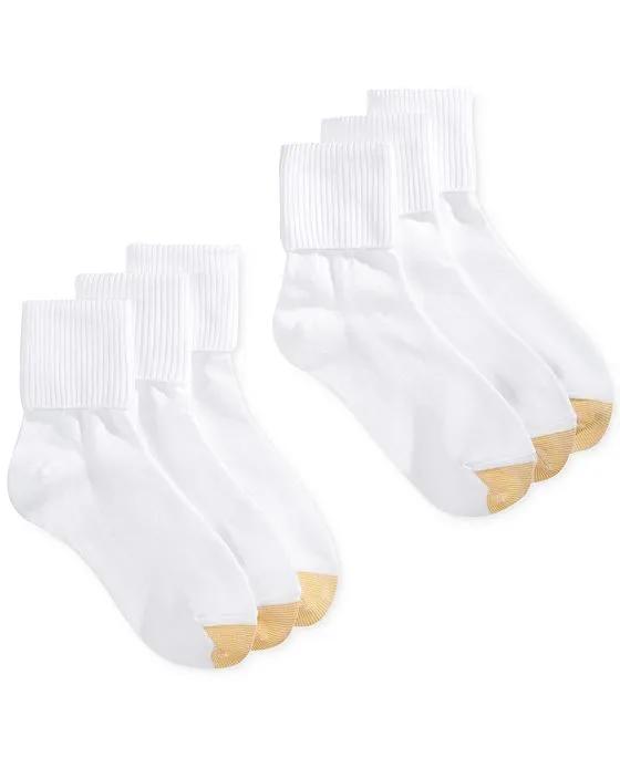 Women's 6-Pack Casual Turn Cuff Socks, Also Available In Extended Sizes