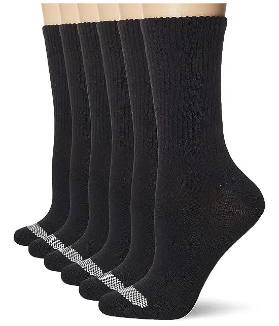 Women's 6-Pair Plush Comfort Toe Seam Crew Socks