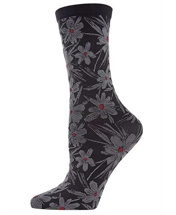 Women's Abstract Floral Crew Socks