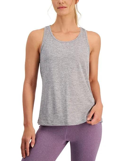 Women's Active Solid Pleated-Back Relaxed Tank Top, Created for Macy's