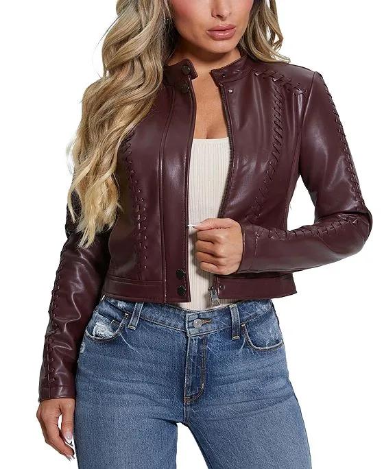 Women's Adler Faux-Leather Whipstitch Jacket 