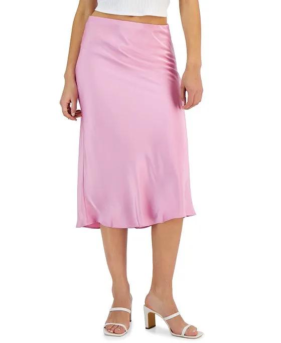 Women's Adonia Bias-Cut Satin Midi Skirt