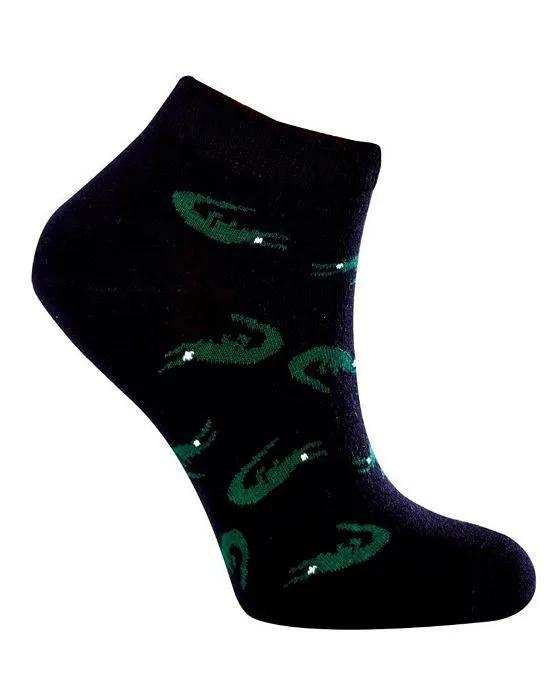 Women's Alligator W-Cotton Novelty Ankle Socks with Seamless Toe, Pack of 1