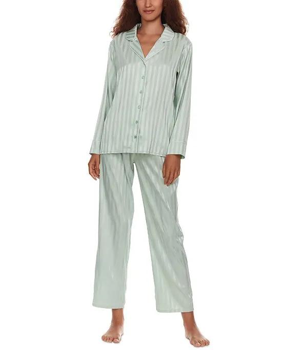 Women's Angela 2-Pc. Shadow Striped Pajamas Set