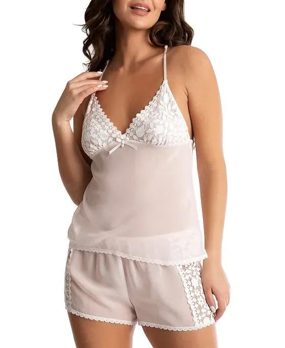 Women's Arla 2-Pc. Lace-Trim Chiffon Pajamas Set
