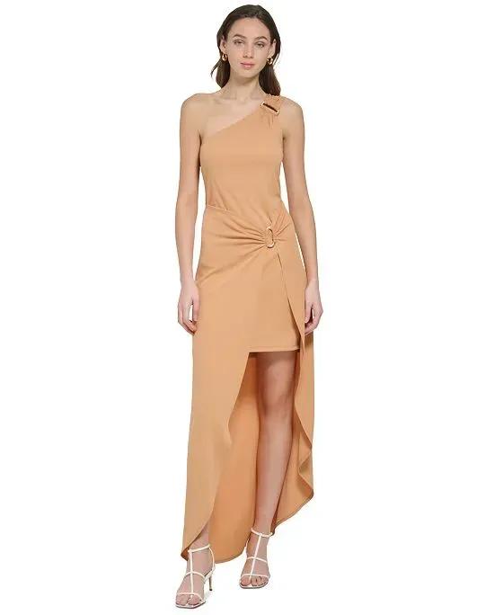 Women's Asymmetrical High-Slit Single-Strap Dress