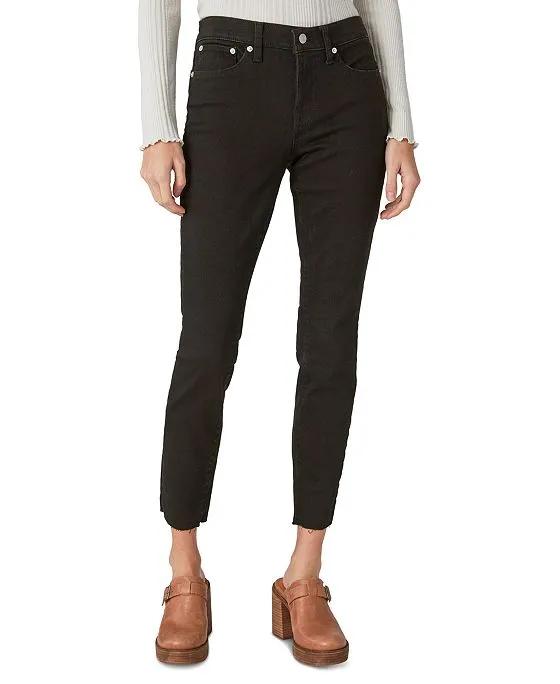 Women's Ava Mid-Rise Frayed-Hem Skinny Jeans