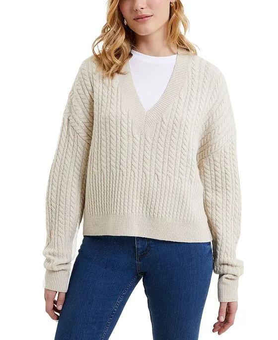 Women's Babysoft Cable-Knit V-Neck Sweater 
