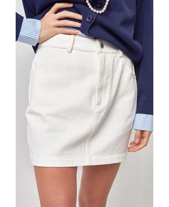 Women's Basic Denim Mini Skirt