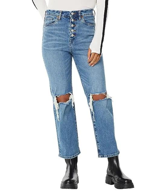Women's Baxter Straight Leg Exposed Button Fly Jeans