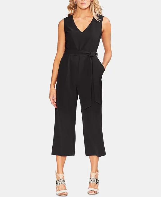 Women's Belted Cropped Jumpsuit