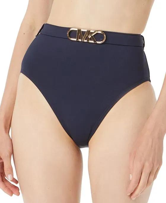 Women's Belted High-Waist Bikini Bottoms