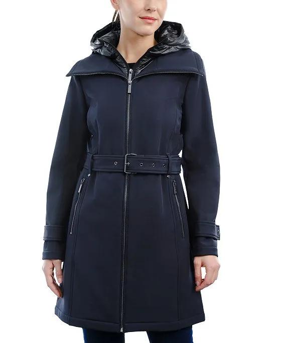 Women's Belted Hooded Raincoat