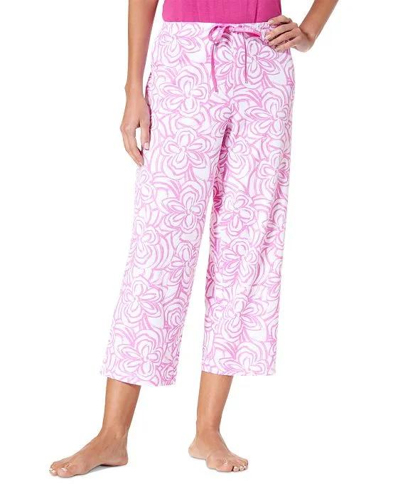 Women's Blooms Printed Capri Pajama Pants 