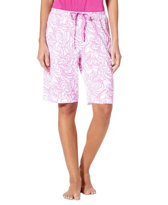 Women's Blooms Printed Knit Bermuda Pajama Shorts