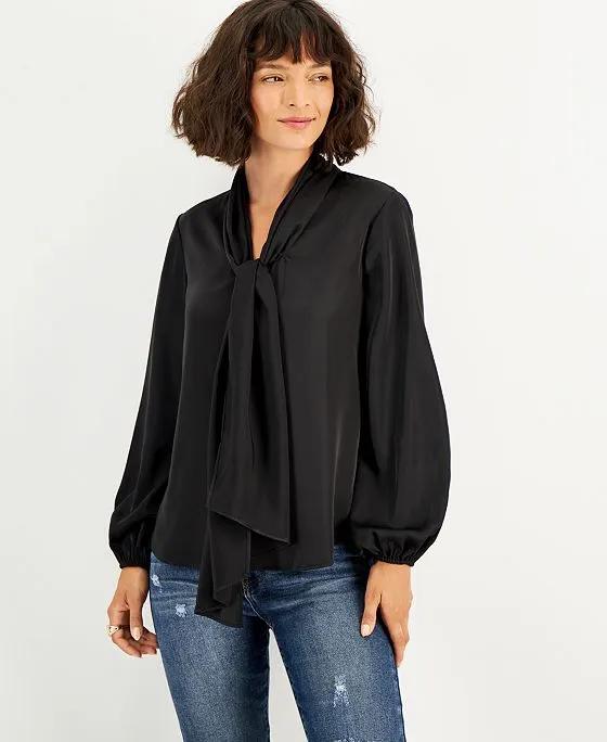 Women's Bow-Tie Long-Sleeve Blouse, Created for Macy's 