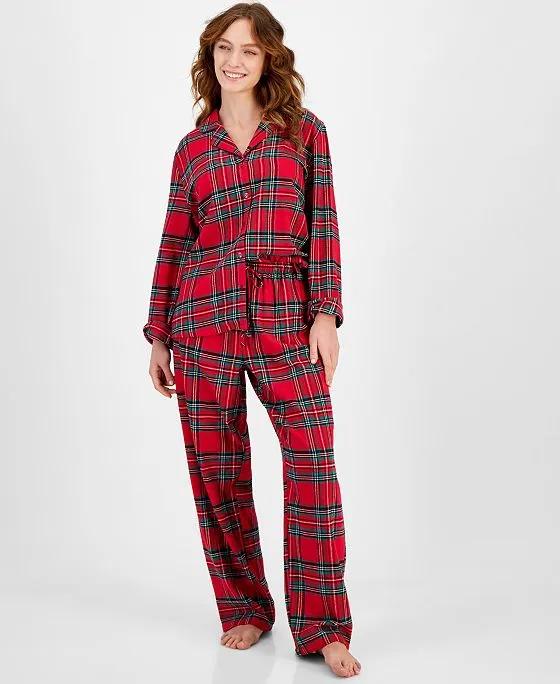 Women's Brinkley Cotton Plaid Pajamas Set, Created for Macy's