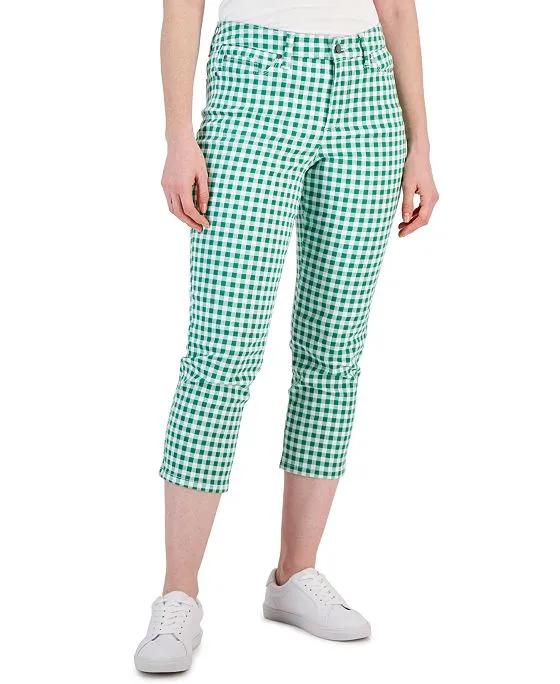Women's Bristol Gingham Tummy-Control Jeans, Created for Macy's