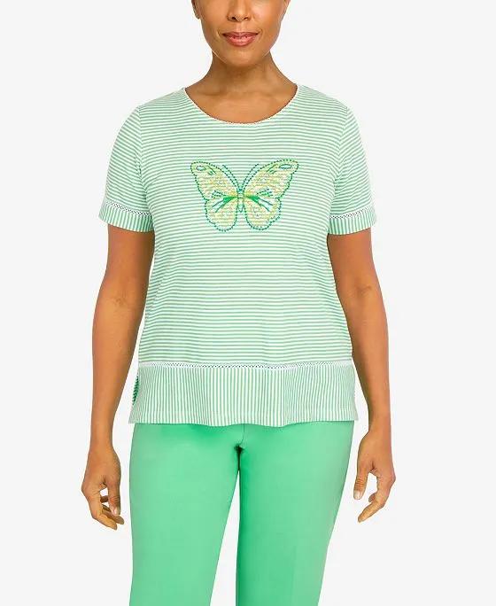 Women's Butterfly Mini Stripe Top