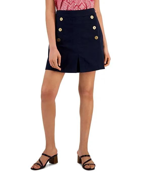 Women's Button-Front Sailor Chino Skirt