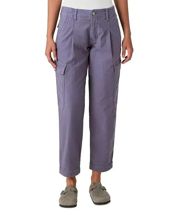 Women's Cargo-Pocket Buttoned-Hem Jeans