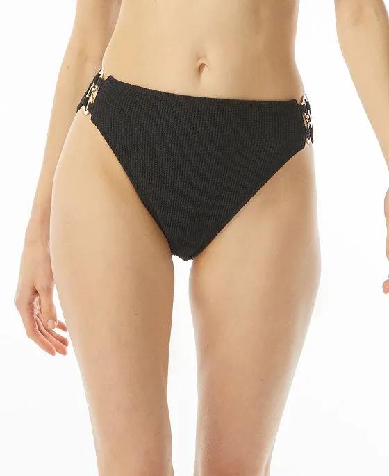 Women's Chain-Detail High-Leg Bikini Bottoms