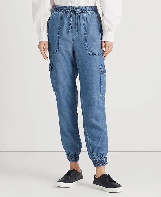 Women's Chambray Cargo Ankle Pants