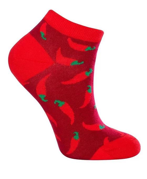 Women's Chili Ankle W-Cotton Novelty Socks with Seamless Toe, Pack of 1