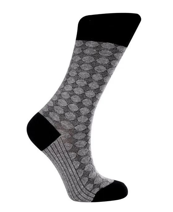 Women's Circles W-Cotton Dress Socks with Seamless Toe Design, Pack of 1