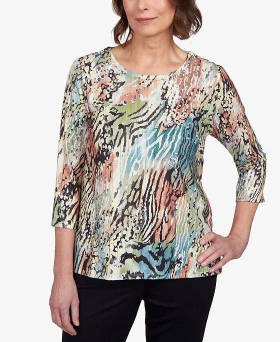 Women's Classics Abstract Tiger Stripe Top