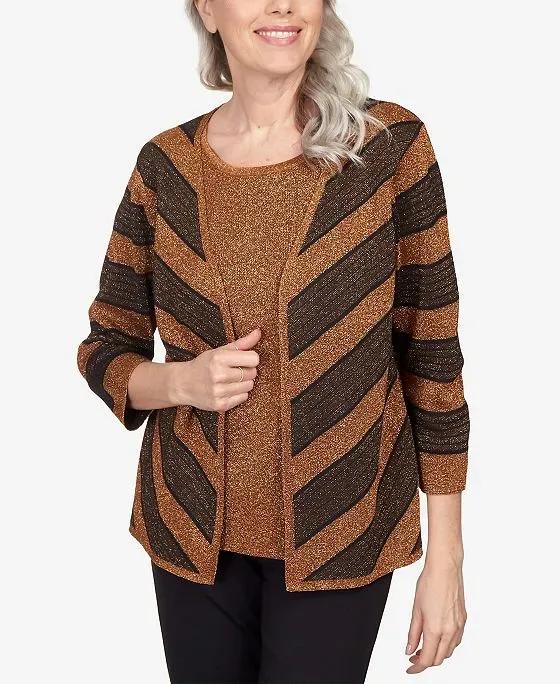 Women's Classics Chevron Stripe Two-for-One Sweater