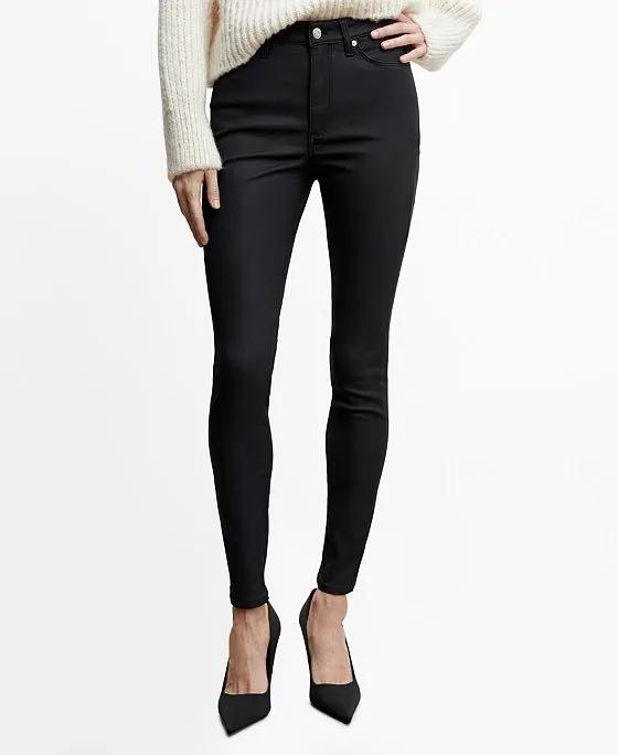 Women's Coated Skinny Push-Up Jeans