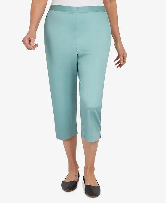 Women's Coconut Grove Soft Sheen Two Button Capri Pants
