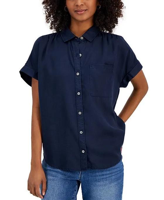 Women's Collared Camp Shirt, Created for Macy's