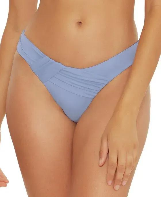 Women's Color Code Layover Ruched Bikini Bottoms