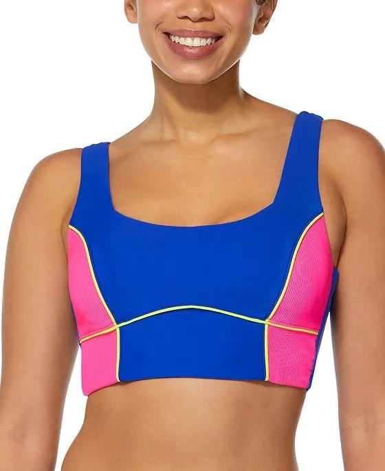 Women's Colorblock Longline Bikini Top