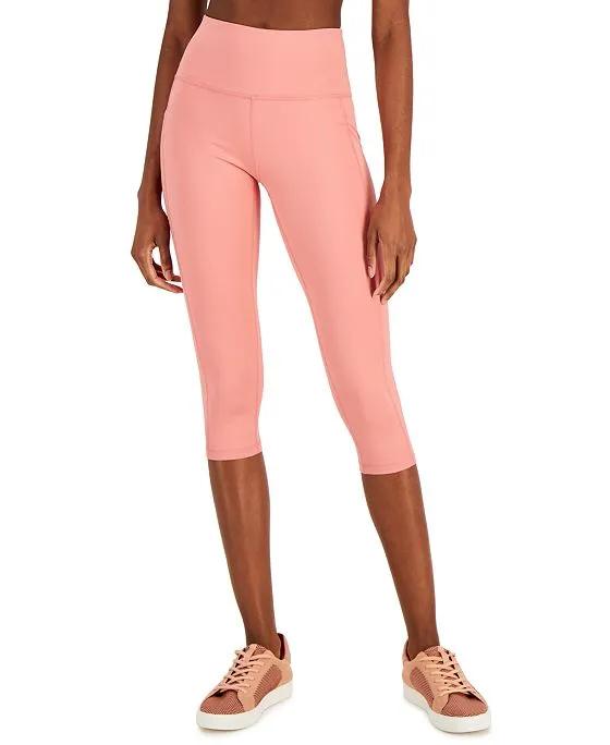 Women's Compression High-Rise Side-Pocket Cropped Leggings, Regular & Petite, Created for Macy's