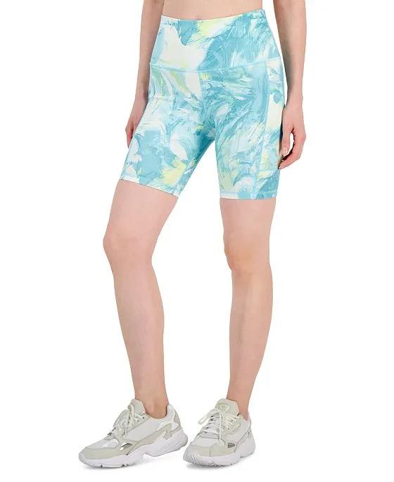 Women's Compression Printed Bike Shorts, Created for Macy's