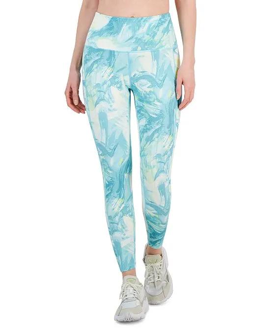 Women's Compression Printed Side-Pocket 7/8 Leggings, Created for Macy's