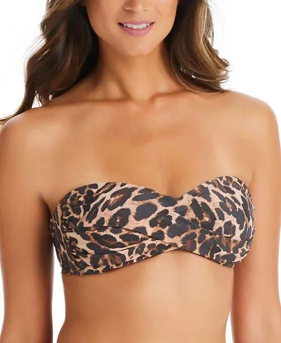 Women's Convertible Cheetah-Print Bandeau Bikini Top, Created for Macy's