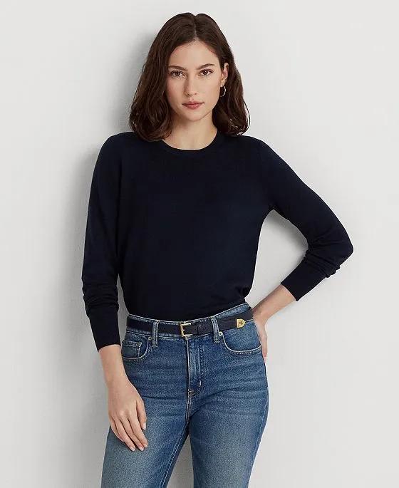 Women's Cotton-Blend Sweater, Regular & Petite
