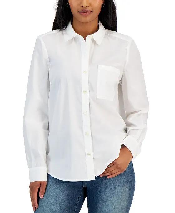 Women's Cotton Button-Up Chambray Shirt, Created for Macy's