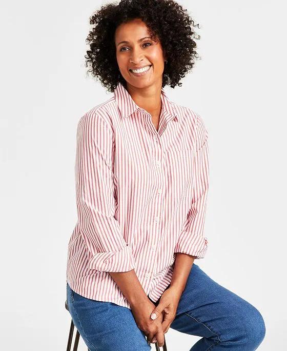Women's Cotton Button-Up Shirt, Created for Macy's