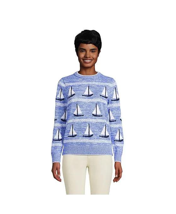 Women's Cotton Drifter Crew Neck Sweater - Pattern