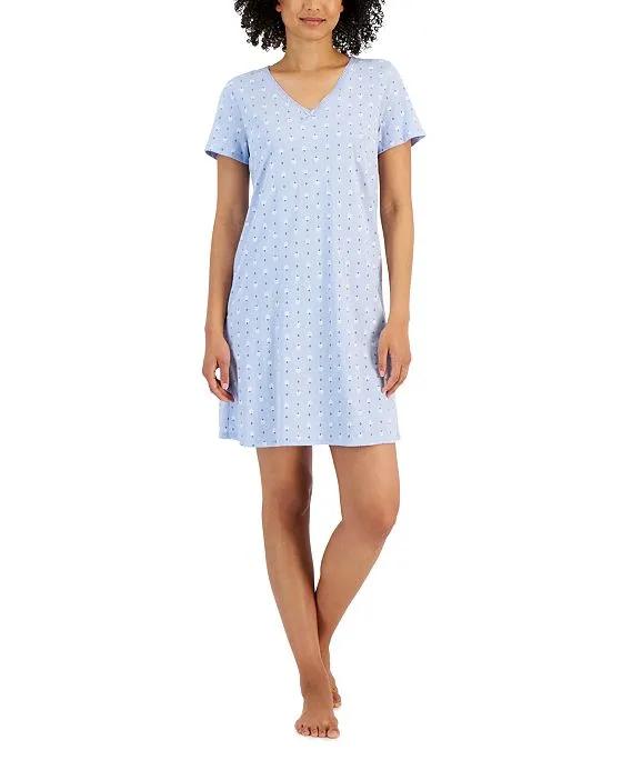 Women's Cotton Essentials Short-Sleeve Sleepshirt, Created for Macy's