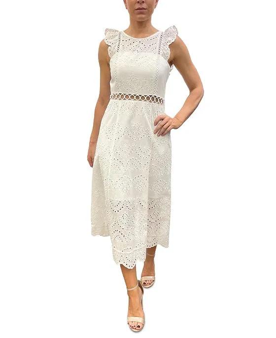 Women's Cotton Eyelet-Embroidered Dress